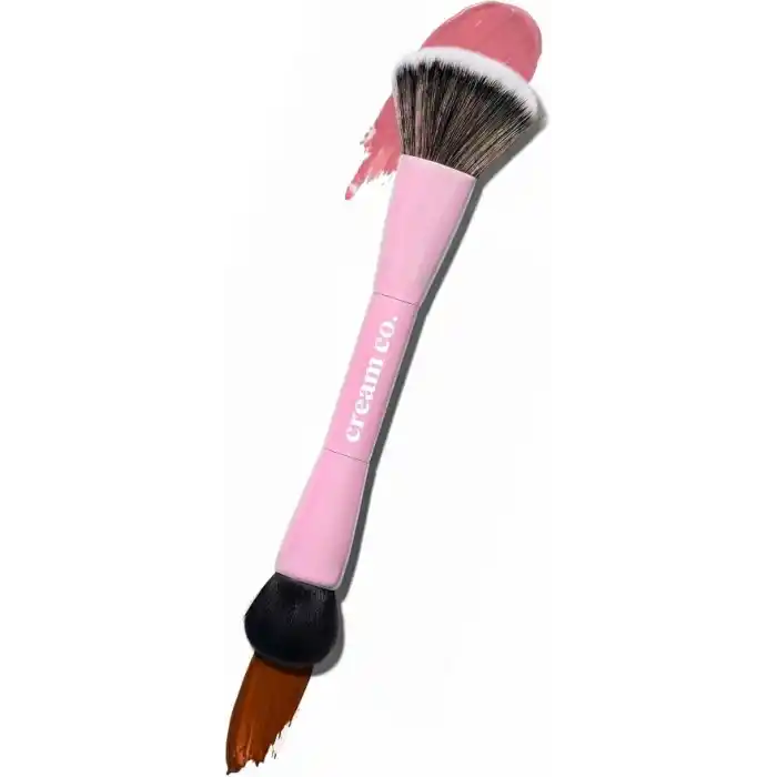 Cream Co. Çift Taraflı Makyaj Fırçası, Dual-Ended Allık Kontür Fondöten Kapatıcı, Çok Amaçlı Makeup Brush