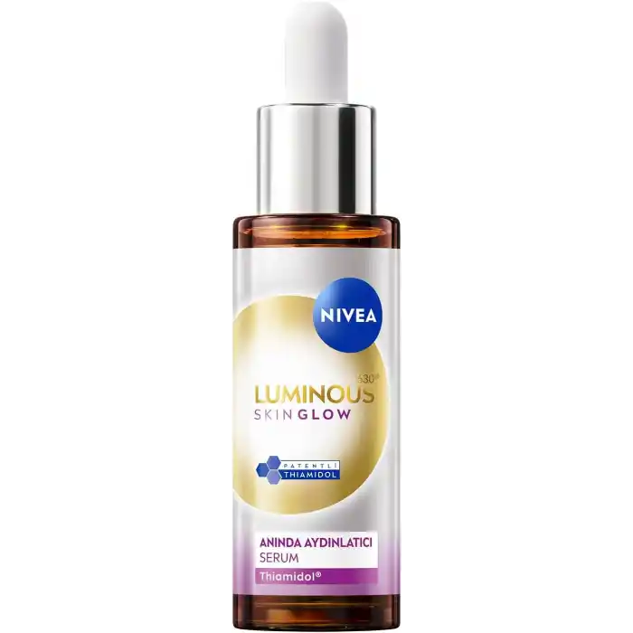 NIVEA Luminous630 Skin Glow Anında Aydınlatıcı Serum, 30 ml, Eşit Cilt Tonu,Nemlendirme,Leke Karşıtı Thiamidol,Niasinamid,Aloe Vera