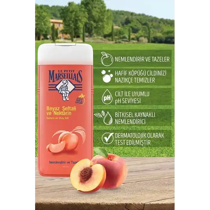 Le Petit Marseillais Duş Jeli, Beyaz Şeftali & Nektarin, 650 ml