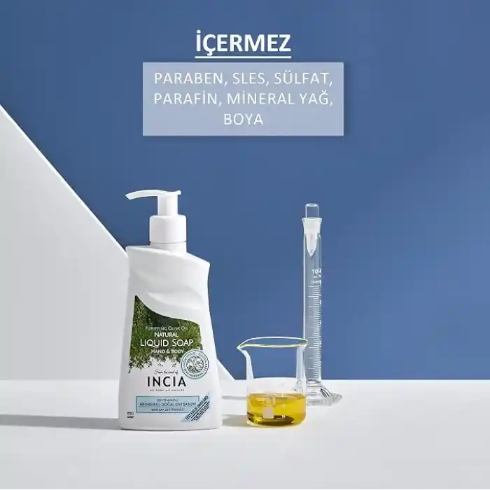 INCIA%100 Doğal Sıvı Kastil Sabunu Arındırıcı Zeytinyağlı 10 Bitkisel Değerli Yağ Vegan 250 ml