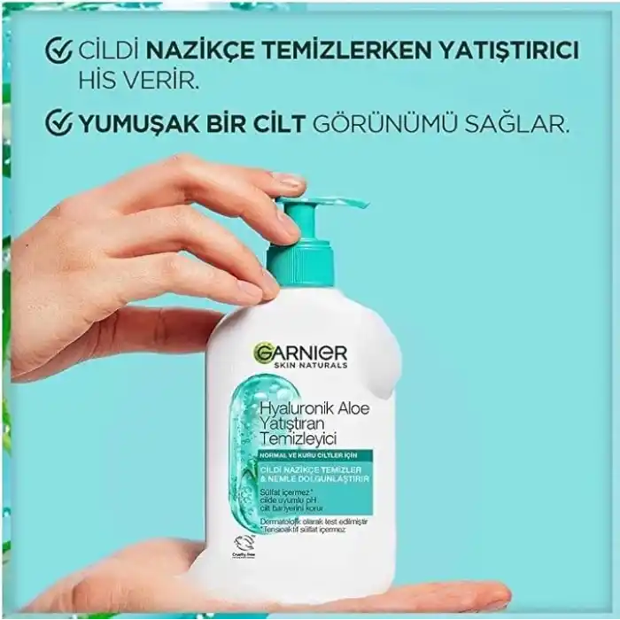 Garnier Hyaluronik Aloe Nemlendiren ve Yatıştıran Temizleyici 250 ML