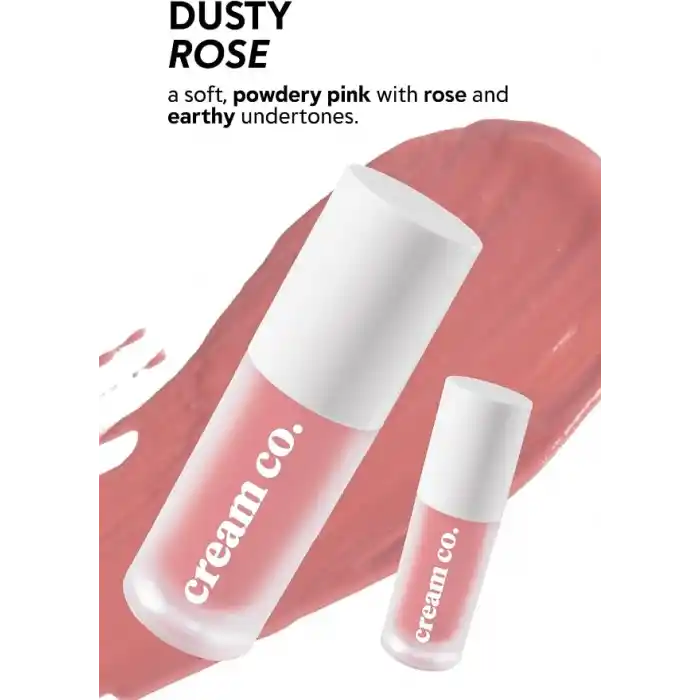 Cream Co. Allık Ruj Göz Farı Glow Tint Dusty Rose, Nemlendirici Makyaj, 507 Gülkurusu, Hyaluronik Asit Peptit