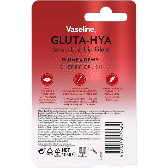 Vaseline Gluta Hya Serum Etkili Lip Gloss Cherry Crush