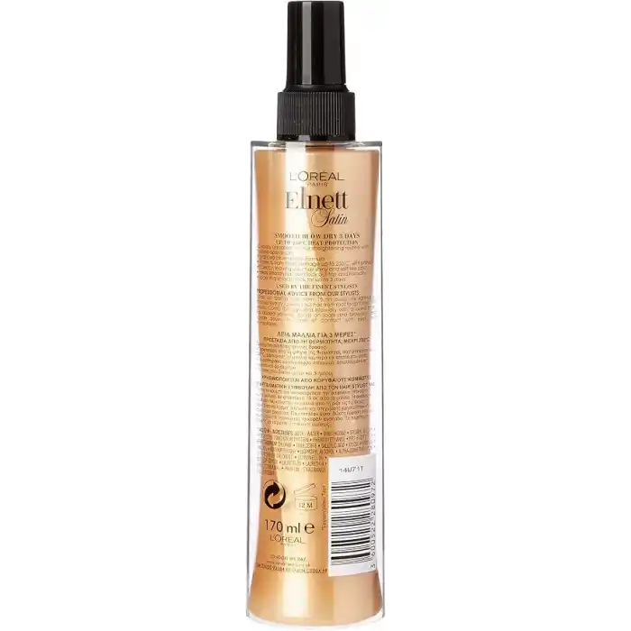 L’Oréal Paris Elnett Satin Isı Koruyucu Şekillendirici Saç Spreyi, 170 ml, Tekli Paket