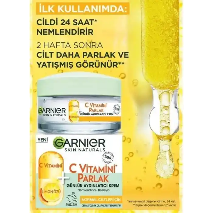 Garnier C Vitamini Parlak Günlük Aydınlatıcı Nemlendirici Krem 50ml