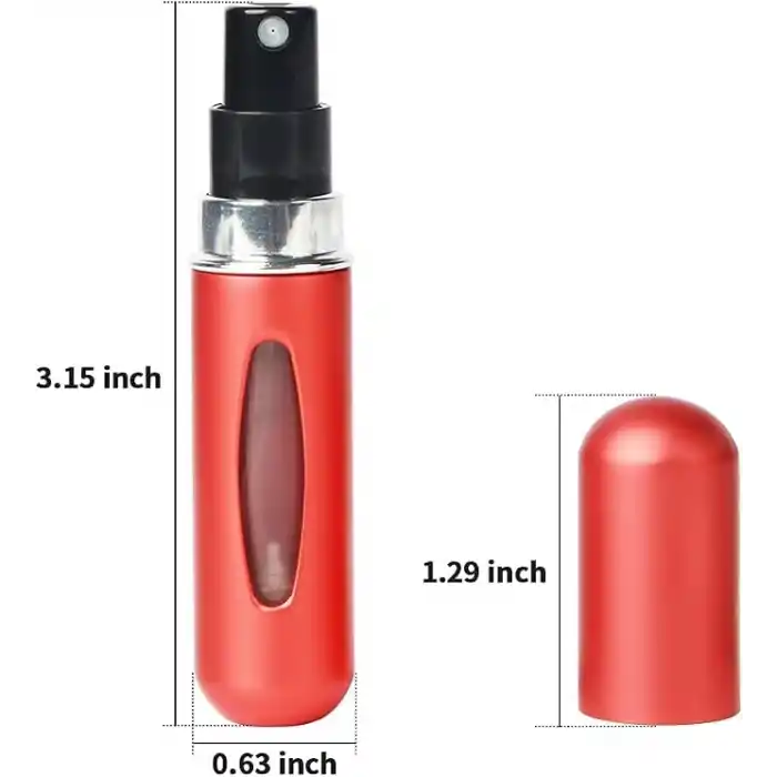 Saiveina Taşınabilir 5ml Mini Parfüm Atomizer Şişeleri, Doldurulabilir Parfüm Sprey Şişesi, Koku Pompası Kılıfı, Seyahat ve Giden için Boş Parfüm Şişeleri (4 Paket)