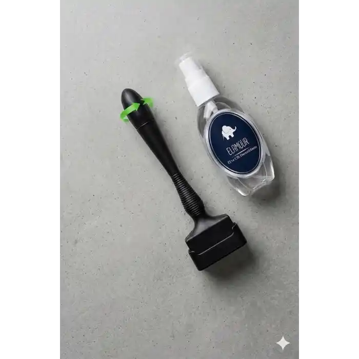 Elamour 140 Titanyum Iğneli Ayarlanabilir Iğne Ölçülü (0.25-3.0mm) - Dezefektan Hediyeli - Siyah Dermastamp
