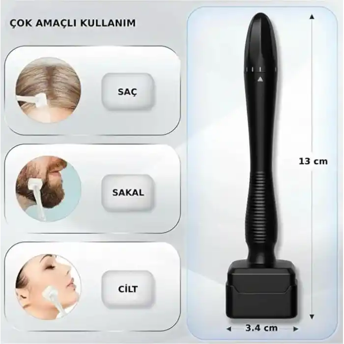 Elamour 140 Titanyum Iğneli Ayarlanabilir Iğne Ölçülü (0.25-3.0mm) - Dezefektan Hediyeli - Siyah Dermastamp