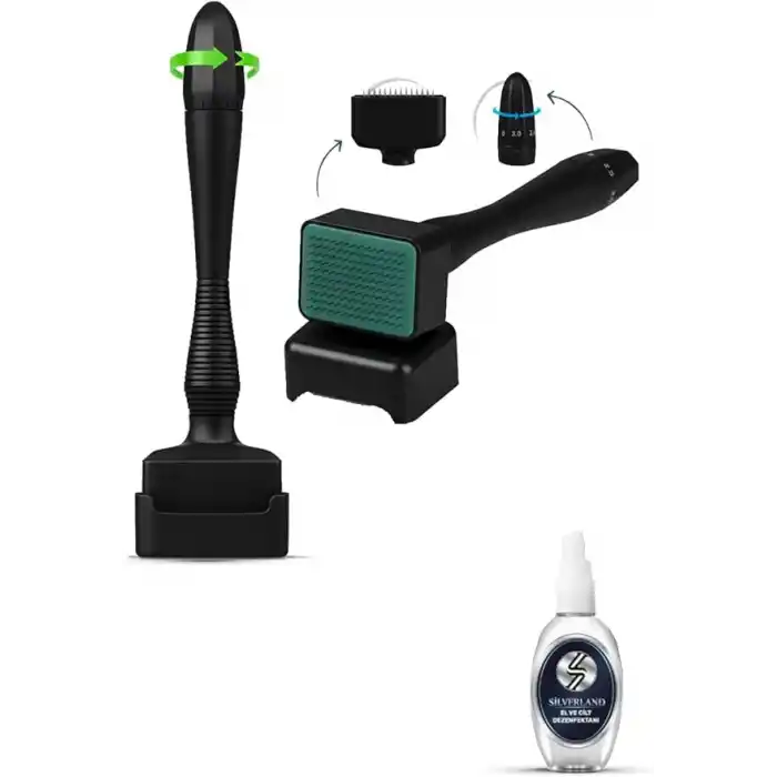 Elamour 140 Titanyum Iğneli Ayarlanabilir Iğne Ölçülü (0.25-3.0mm) - Dezefektan Hediyeli - Siyah Dermastamp