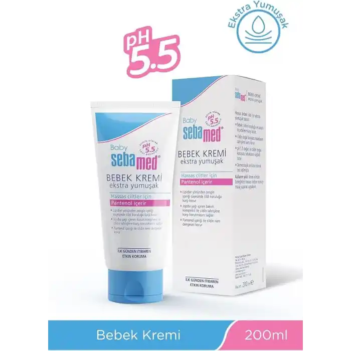 Sebamed Baby Hassas Ciltler Pantenol İçerikli Cilt Kuruluğuna Karşı Etkili Ekstra Yumuşak Bebek Kremi 200 ml