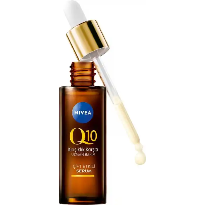 NIVEA Q10 Kırışıklık Karşıtı Çift Etkili Cilt Serumu 30 ml, Saf Q10, Şeker Sebepli Kırışıklık Önleyici
