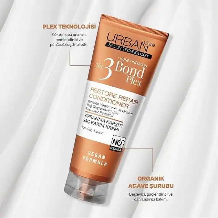 URBAN Care No.3 Bond Plex Yıpranma Karşıtı Saç Bakım Kremi 250 ml- Vegan