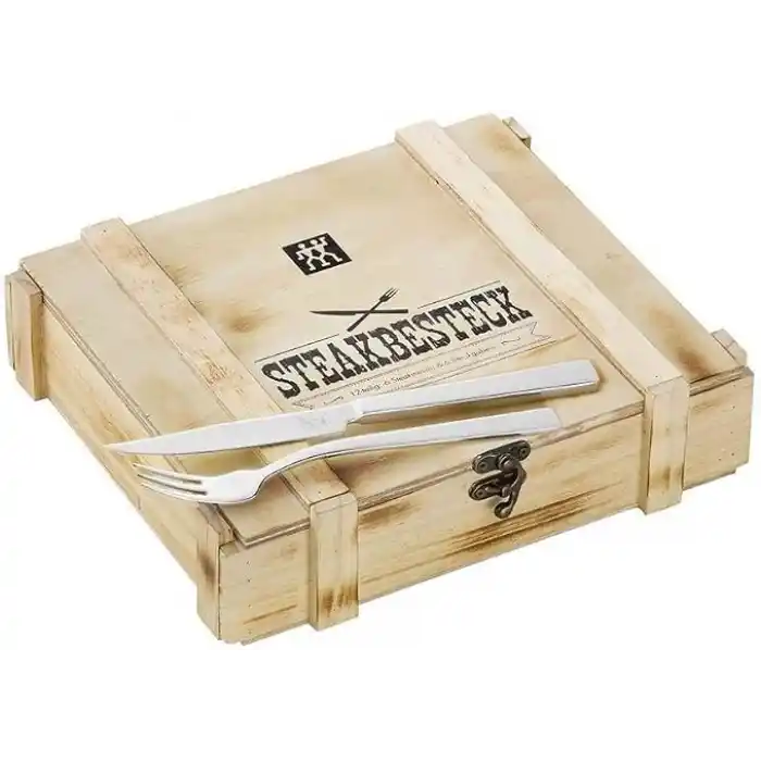 Zwilling Specials 12 Parça Et Çatal Bıçak Seti, Paslanmaz Çelik Ve Ahşap, Metalik Gri Ve Ahşap