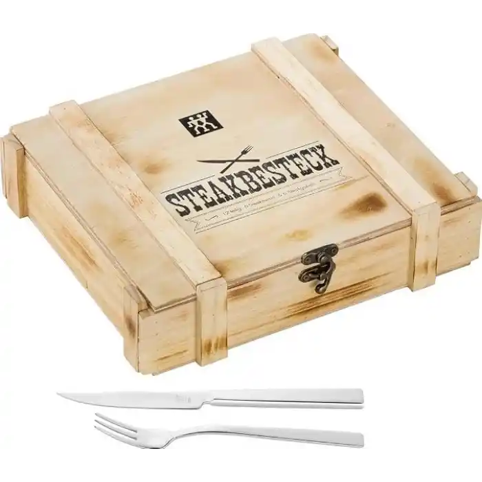 Zwilling Specials 12 Parça Et Çatal Bıçak Seti, Paslanmaz Çelik Ve Ahşap, Metalik Gri Ve Ahşap