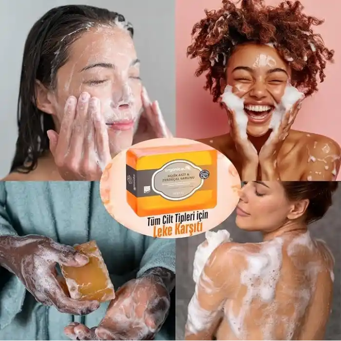 Kojik Asit & Zerdeçal Sabunu 140 Gr 1 Adet Leke ve Sivilce Karşıtı Kojic Acid - Kolajen - AHA BHA - C Vitamini - Hyaluronic Acid - Shea Butter Yağı İçerikli Aydınlatıcı Sabun