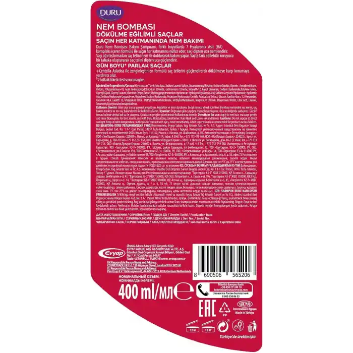 Duru Dökülme Karşıtı Şampuan, 400 Ml