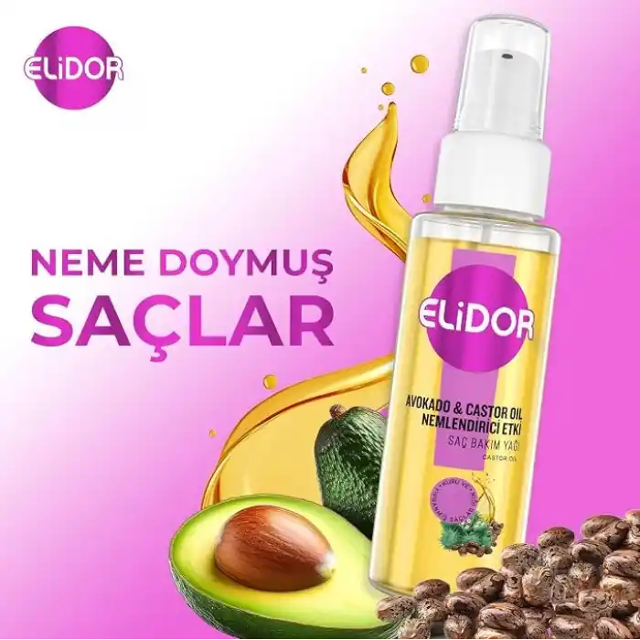 Elidor Saç Bakım Yağı Avokado ve Castor Oil Nemlendirici Etki 80 ml