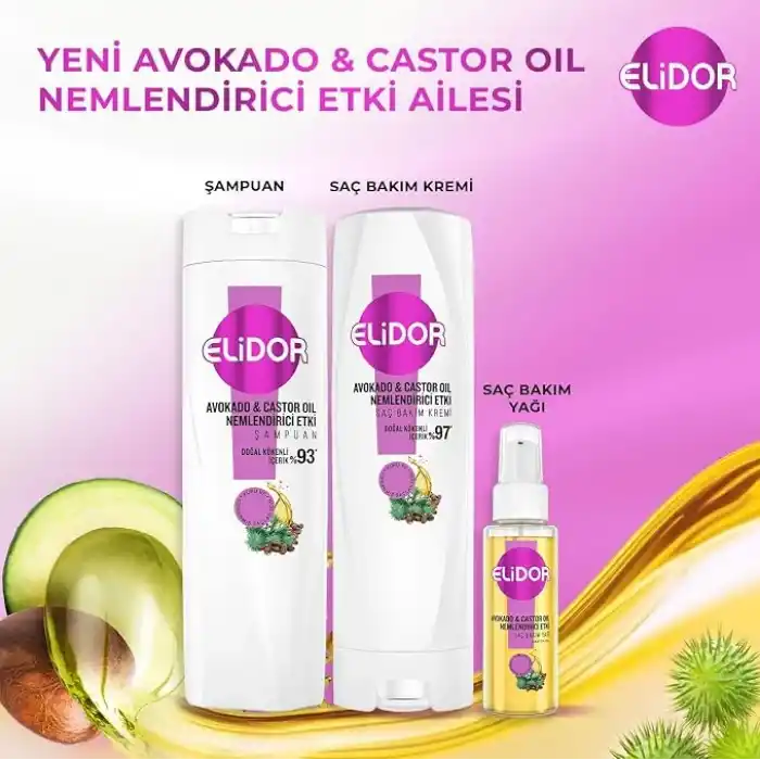 Elidor Saç Bakım Yağı Avokado ve Castor Oil Nemlendirici Etki 80 ml