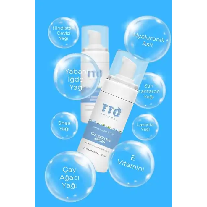 TTO Thermal Mini Yüz Temizleme Köpüğü 100 ml, Hassas Kuru Cilt, Seyahat Boy, Derin Temizleme, Ferahlatıcı