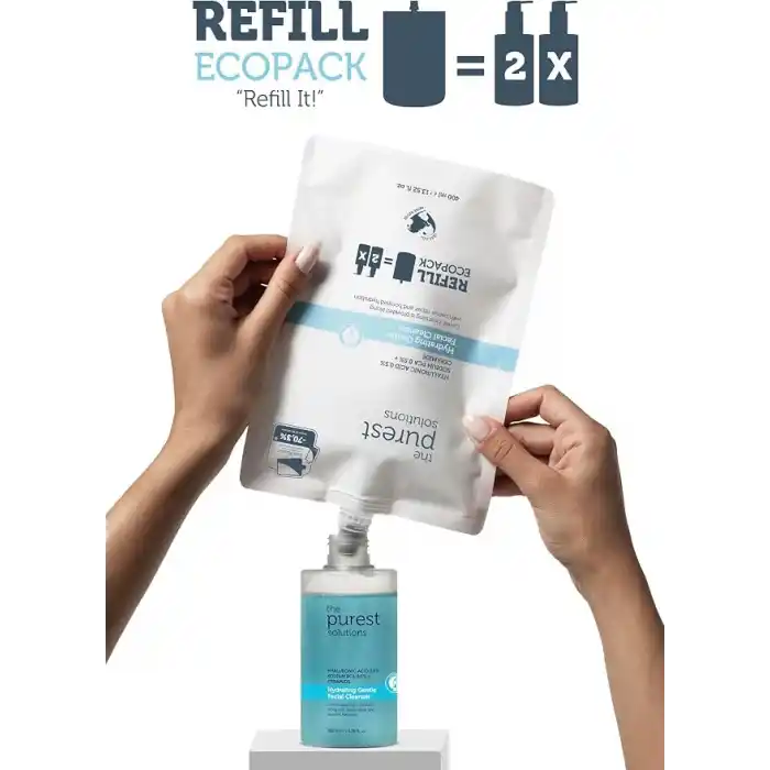 The Purest Solutions Nemlendirici Ve Bariyer Onarıcı Kuru Karma Ciltler Temizleme Jeli Ekolojik Yedek Paket 400 ml