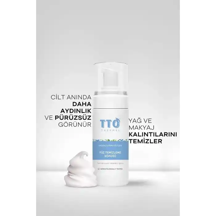 TTO Thermal Mini Yüz Temizleme Köpüğü 100 ml, Hassas Kuru Cilt, Seyahat Boy, Derin Temizleme, Ferahlatıcı
