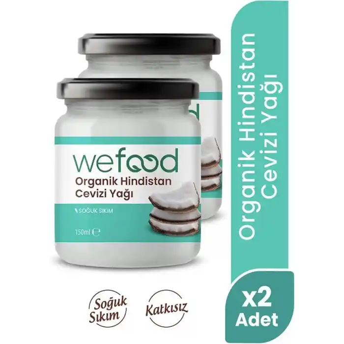 Wefood Organik Hindistan Cevizi Yağı 150 ml 2li (Soğuk Sıkım)