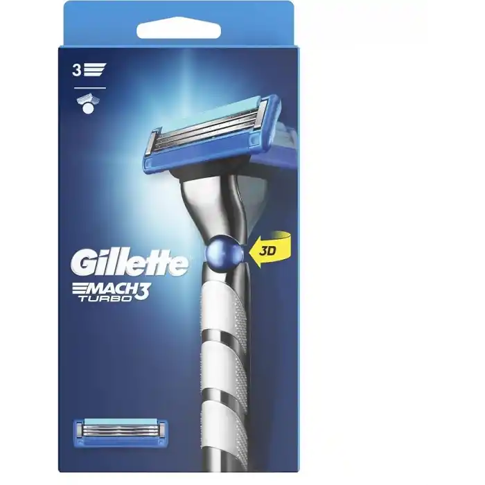 Gillette Mach3 Turbo 3D Erkek Tıraş Makinesi + 2 Bıçak, 1 Adet