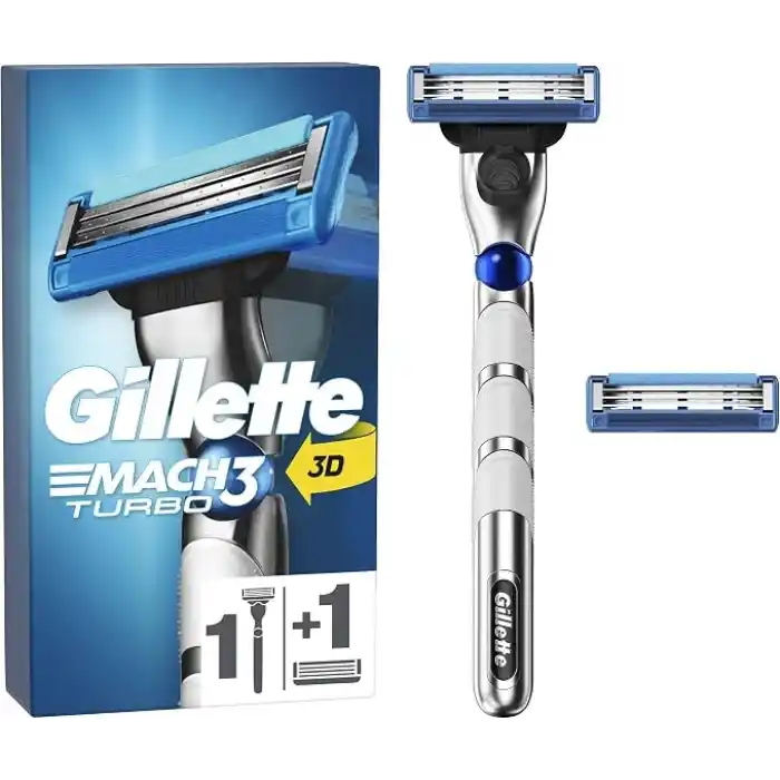 Gillette Mach3 Turbo 3D Erkek Tıraş Makinesi + 2 Bıçak, 1 Adet