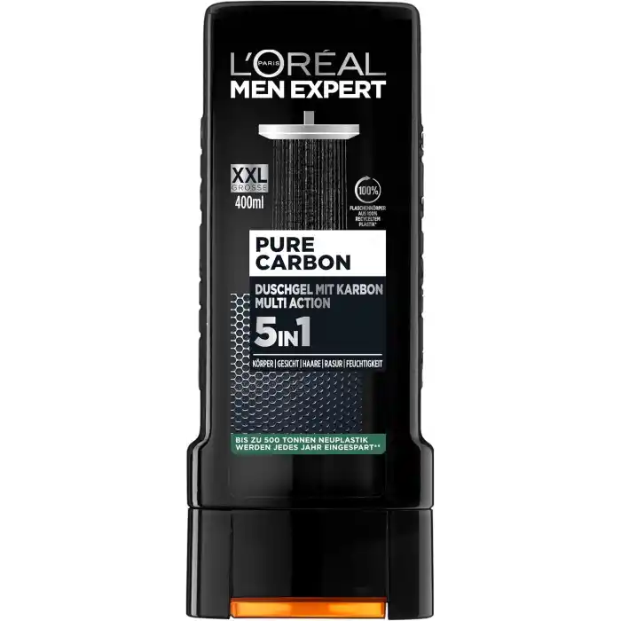 LOréal Men Expert Pure Carbon 5i 1 Arada Duş Jeli ve Şampuan, 400 ml