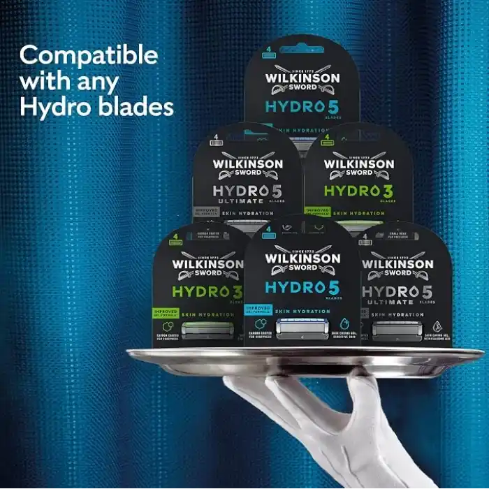 Wilkinson Erkek Tıraş Bıçağı Hydro 5, Cilt Nemlendirici, Karbon Kaplı Bıçak, Tıraş Bıçağı, 1 Yedek Bıçaklı Erkek Tıraş Bıçağı