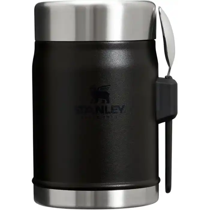 STANLEY Classic Legendary Yemek Termosu + Kaşık 0.4 Litre - Siyah 2.0 | Paslanmaz Çelik