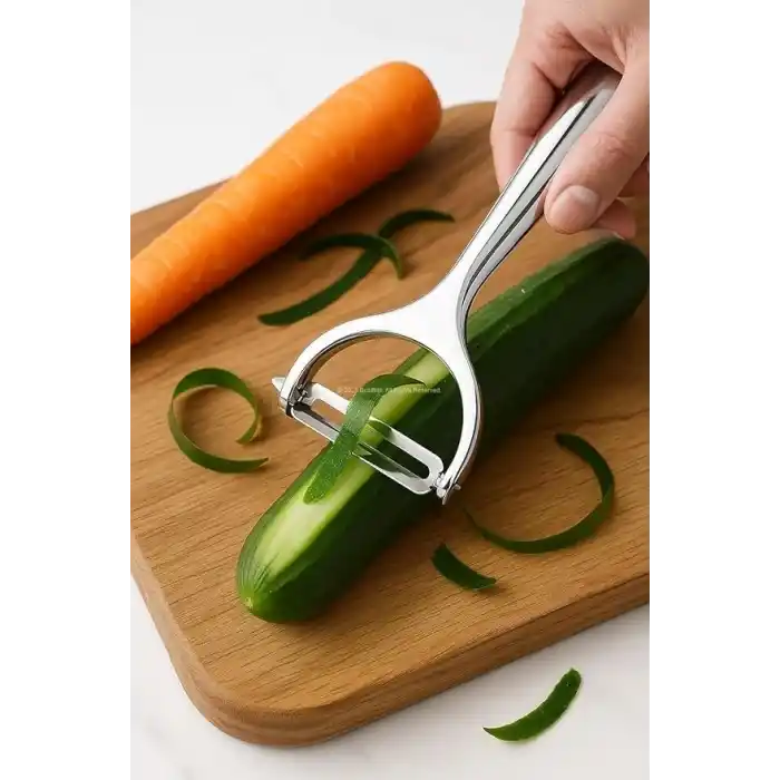 Busstier Profesyonel Paslanmaz Çelik Çift Bıçaklı Soyacak, Jülyen ve Standart Soyucu Başlıklı, Ergonomik Saplı Çok Amaçlı Meyve Sebze Soyacağı, Patates, Salatalık, Kabak ve Havuç için Pratik Mutfak Al