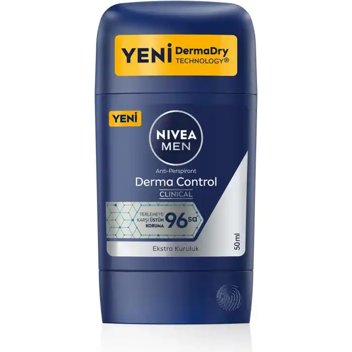 NIVEA Men Erkek Stick Deodorant Derma Control Clinical 50 ml, 96 Saat Üstün Koruma