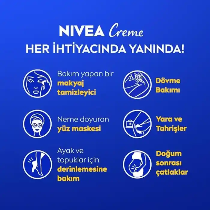 NIVEA Creme Nemlendirici Bakım Kremi 250 ml,Eucerit, El,Yüz,Vücut İçin,Paraben İçermez, Tüm Cilt Tipleri, (2 paketi)