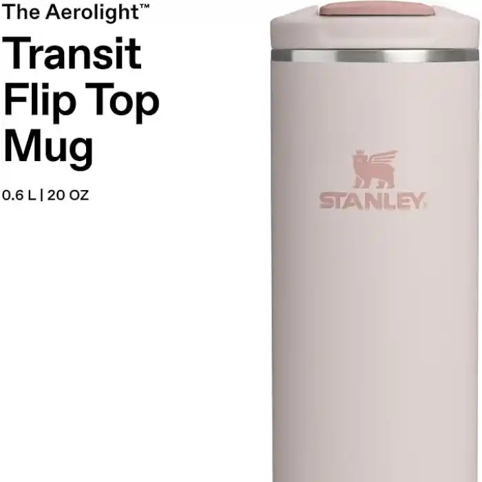 STANLEY The Transit FlipTop Mug Termos 0.60 Litre - Pembe Kuvars (Rose Quartz) | Paslanmaz Çelik