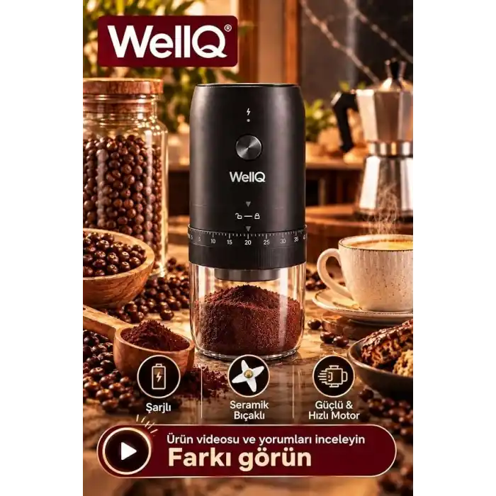 Şarjlı ve İncelik Ayarlı Kahve Öğütücü Değirmen