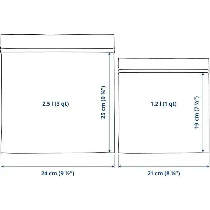 IKEA – Sırt Çantaları Risigillabili Istad, 25 adet 1,2 L + 25 adet için 2,5 l, Dondurucu, gıda maddeleri, renk: mor, TOT. 50 adet, plastik, Mor, Confezione da 1