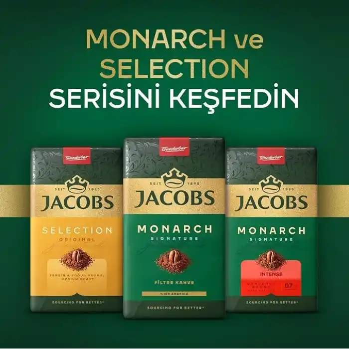 Jacobs Monarch Filtre Kahve 500 g, Orta Kavurma, Öğütülmüş