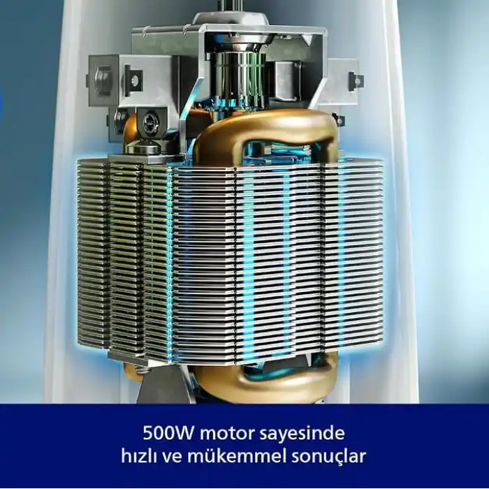 Philips Doğrayıcı 3000 Serisi, 500 W Güçlü Motor, 2 L Cam Hazne, PowerChop Teknolojisi, 2 Hız Ayarı, HR1502/00