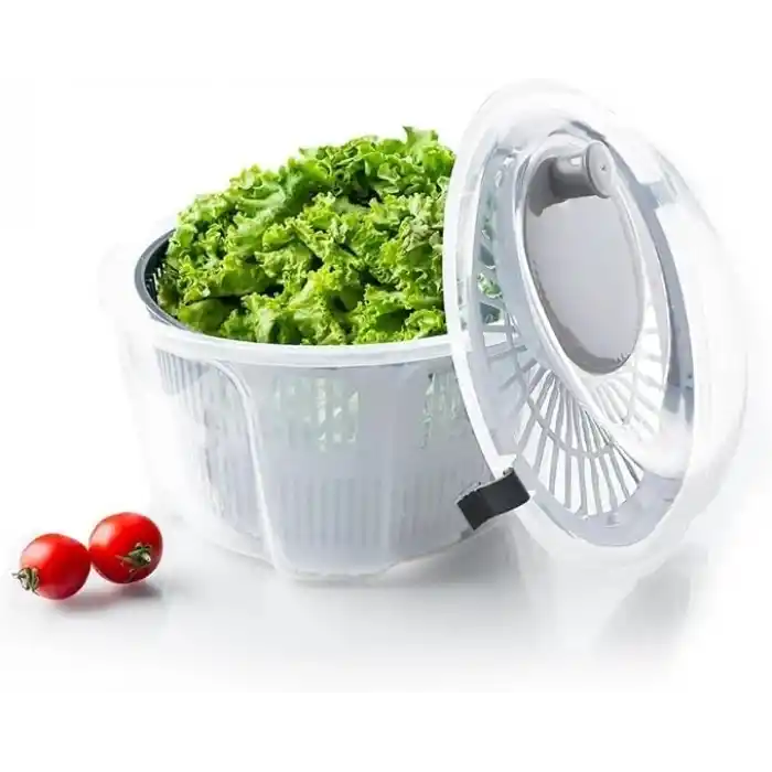 Jouis Salata Sebze Kurutucu Pratik Salata Kurutucu – Çevirmeli Sebze & Marul Kurutma Kabı, 4,5 L Manuel Dönerli Yıkama ve Kurutma Leğeni, Suyu Ayıran Çok Fonksiyonlu Spinner BPA İÇERMEZ