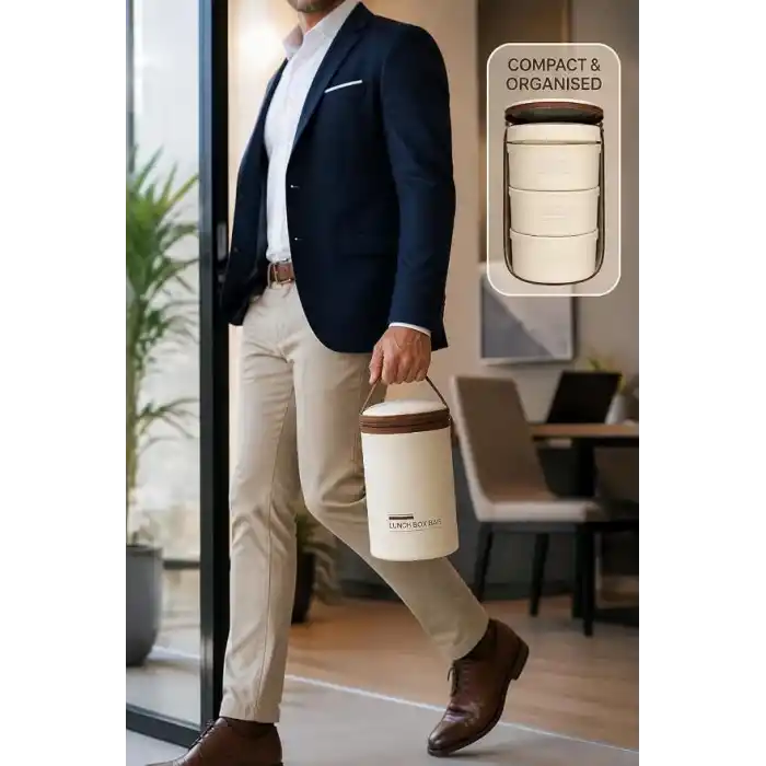 Busstier Isı Yalıtımlı Yemek Termosu ve Lunch Box Çantası, Vidalı Kapaklı PP Dış Gövde ve Metal İç Hazneli Taşınabilir Yemek Kabı Seti (2 Parça)