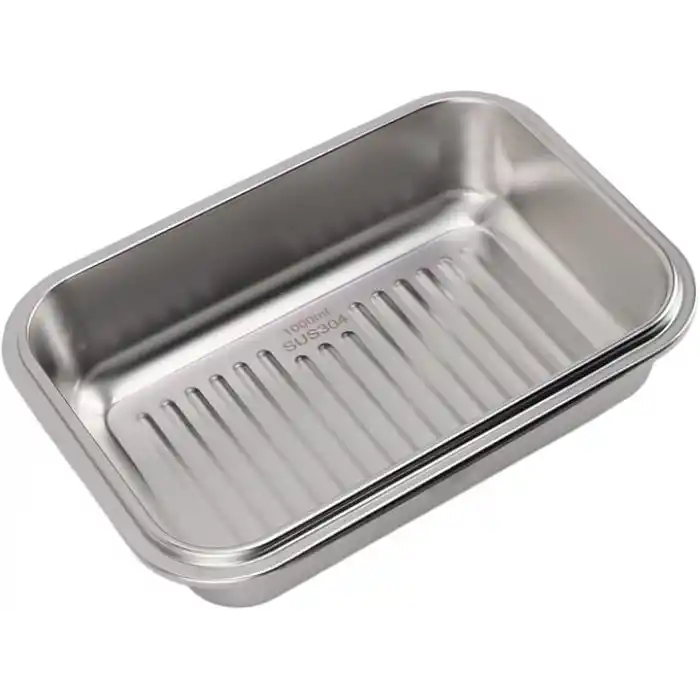 MallArt® Paslanmaz Çelik Saklama Kabı, Tarih İndikatörlü Sızdırmaz Bento Yemek Kabı, Kilitli Kapaklı Ev Akıllı Gıda Koruyucu Sefer Tası (1LT Dikdörtgen)