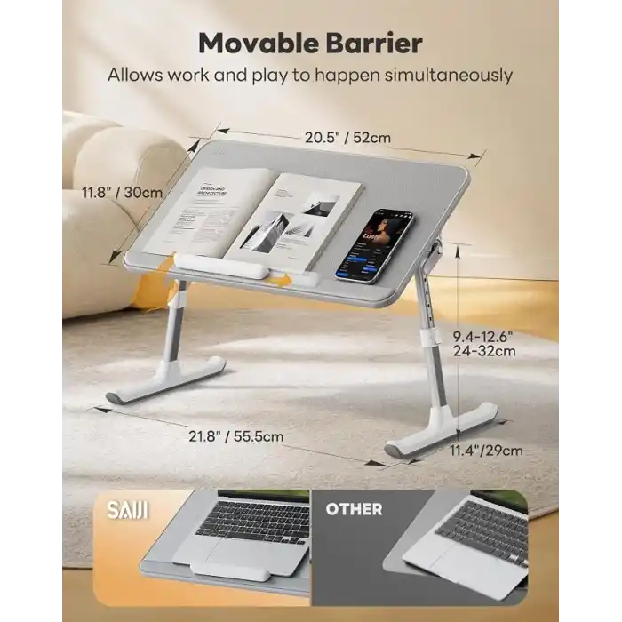 Bix Saiji AL30 Ayarlanabilir Laptop Standı Ergonomik Tasarım 17 İnç Uyumlu Taşınabilir Masa Gri