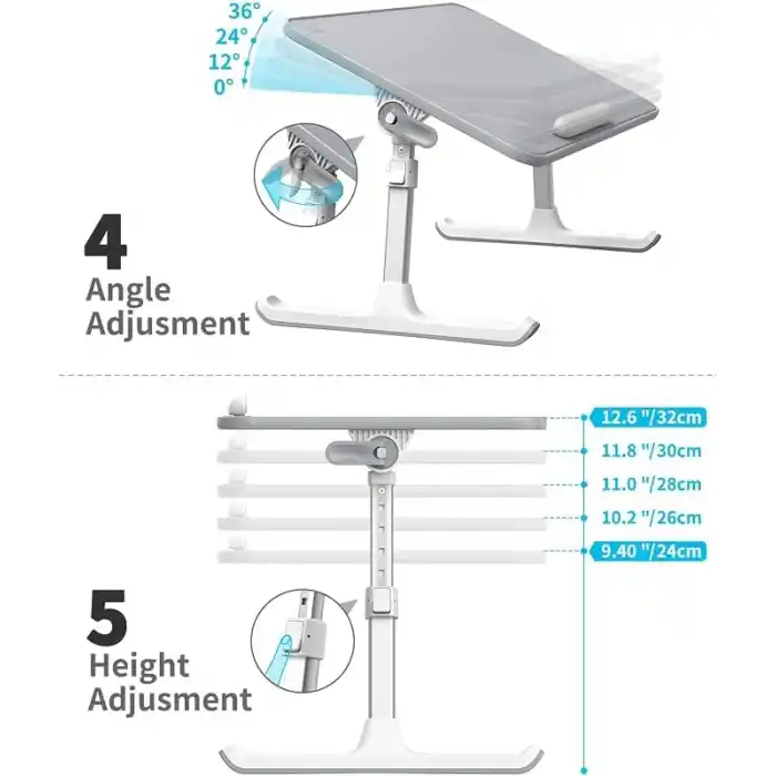 Bix Saiji AL30 Ayarlanabilir Laptop Standı Ergonomik Tasarım 17 İnç Uyumlu Taşınabilir Masa Gri