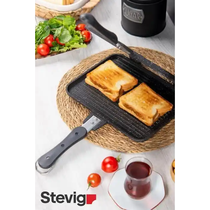 Stevig Usta Tostçu Granit Döküm Ocak Üstü El Tost Makinesi ST-101