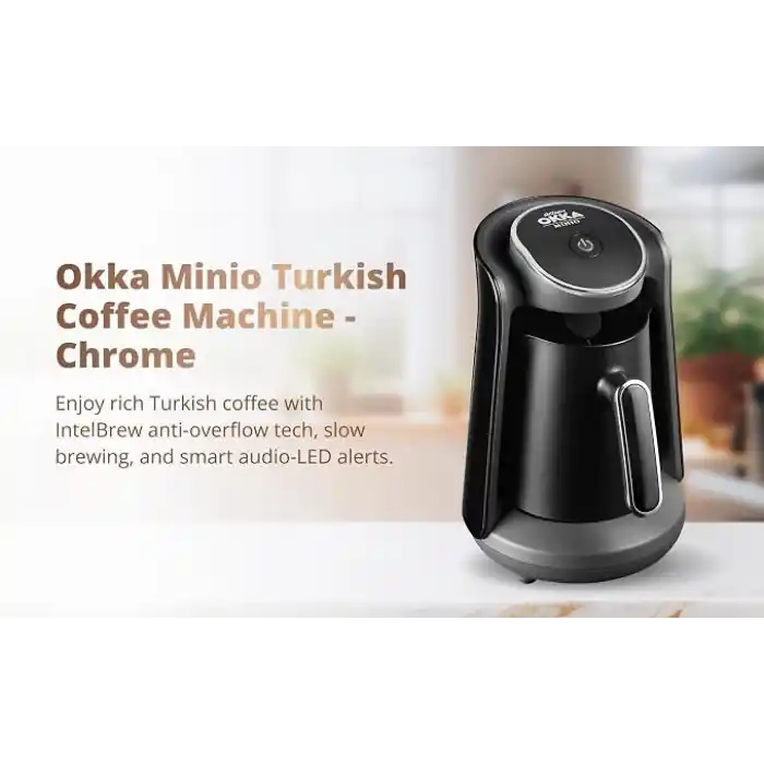 Arzum OK004 Okka Minio Türk Kahvesi Makinesi, 4 Fincan Kapasiteli, Taşma Önleyici Sistem, 480 W, Krom