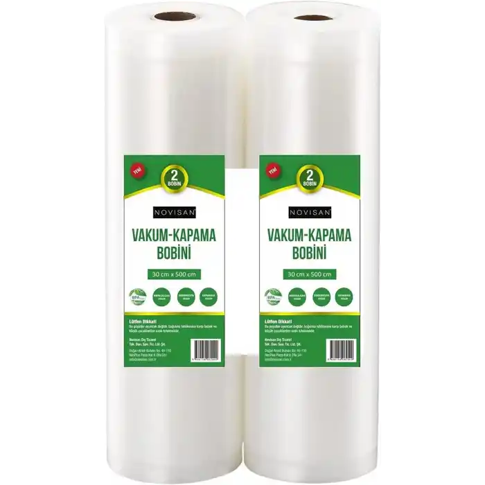 10 Metre (2 Adet 30cm X 5 Metre) Gofrajlı Tırtıklı Rulo Vakum Poşeti 2li Bobin Vakumlama folyosu vakumlu rul, BPA içermez, tüm vakumlama makineleri için, kaynatılabilir, tekrar kullanılabilir…