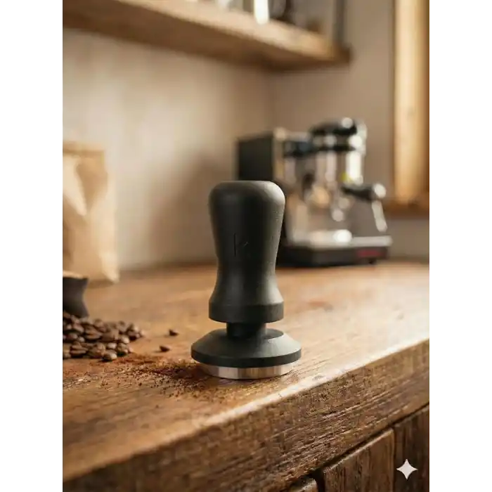 51mm Espresso Tamper - Çelik Tabanlı - Kendinden Hizalamalı Yaylı Tamper