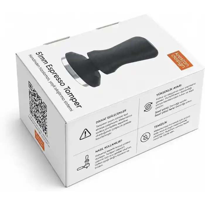51mm Espresso Tamper - Çelik Tabanlı - Kendinden Hizalamalı Yaylı Tamper