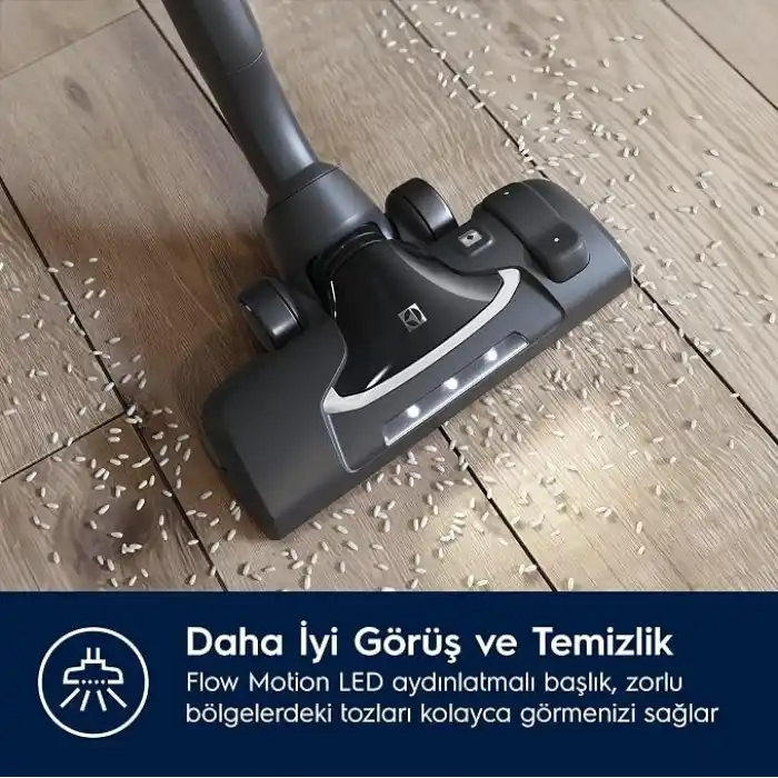 Electrolux Pure C9 PC91-8STM Toz Torbasız Elektrikli Süpürge | 7 Kademeli Filtrasyon, Ömür Boyu Kullanımlı Filtre, Kolay Boşaltılabilir Hazne, PureFlow Silent System | 10 Yıl Motor Garantisi